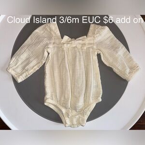 Cloud Island Cream Long Sleeve Bodysuit